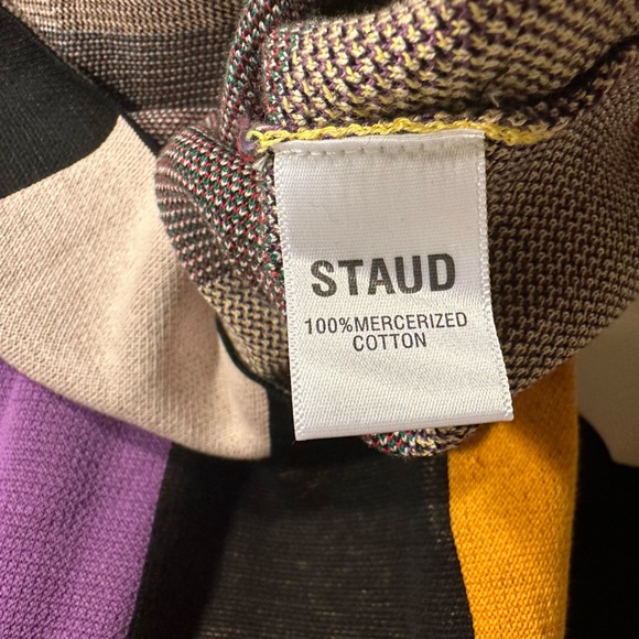 STAUD Bain Checkered Knit Top Size L - Picture 6 of 8